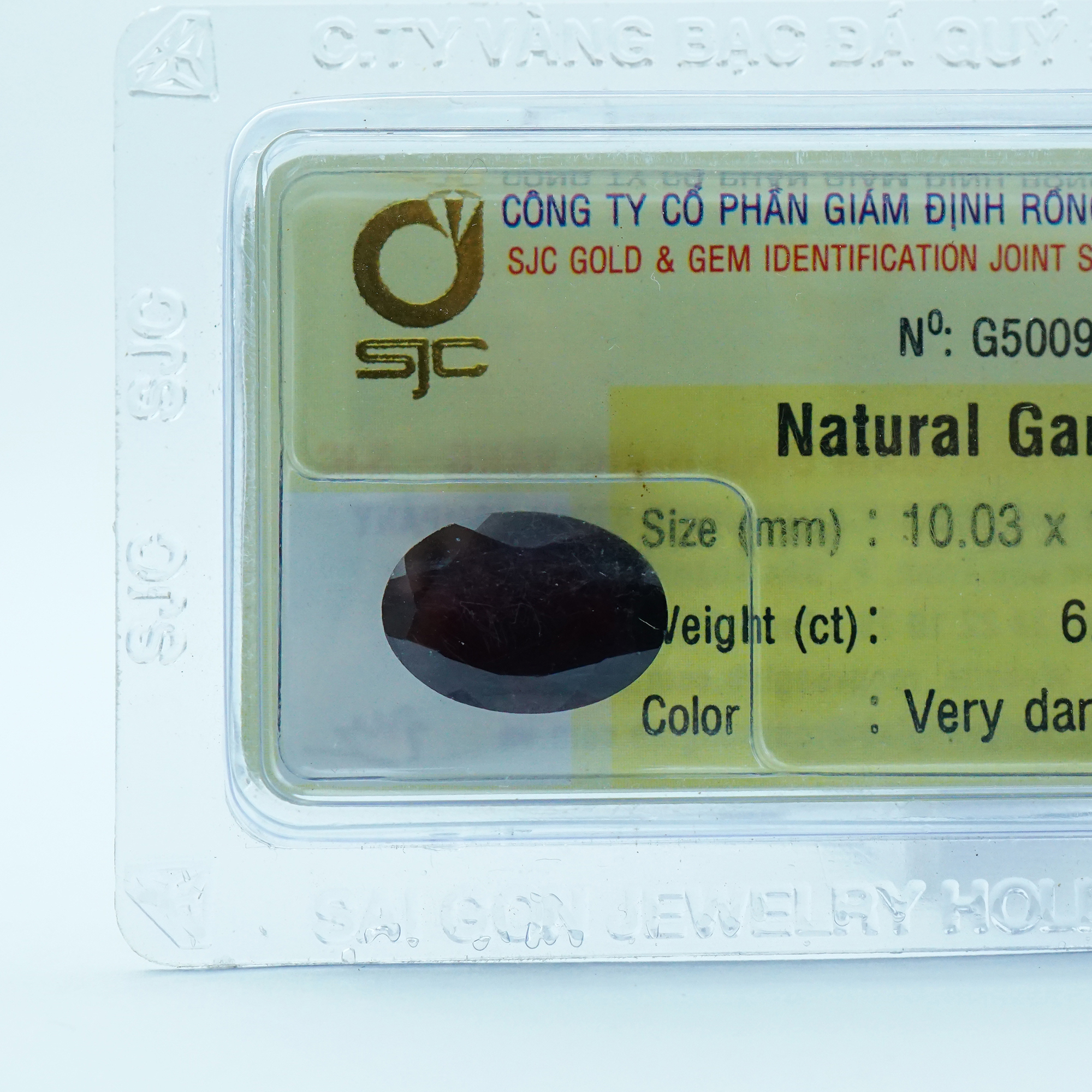 Mặt đá Garnet kiểm định tự nhiên 10*14 Li 50099