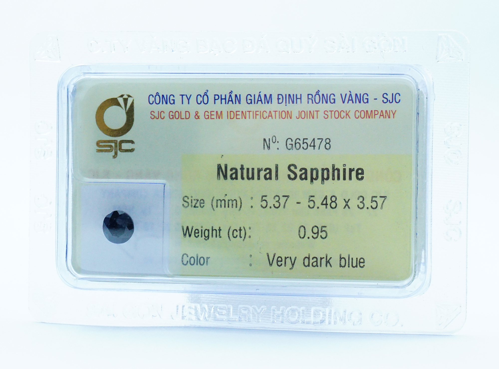 Mặt đá Sapphire kiểm định tự nhiên 5*5 Li 65478