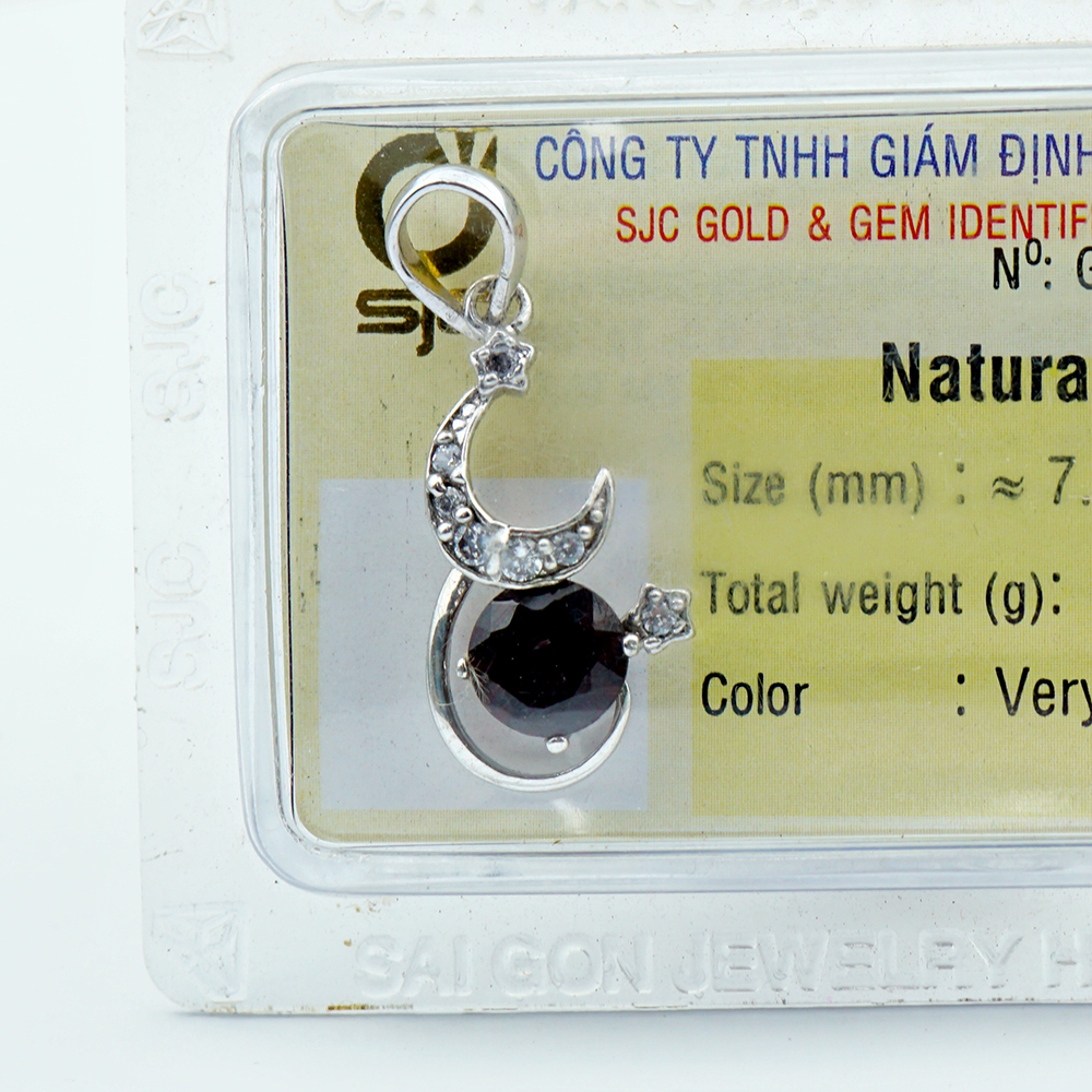 Mặt dây chuyền S925 đính đá Garnet Ngọc Hồng Lựu kiểm định tự nhiên 37410