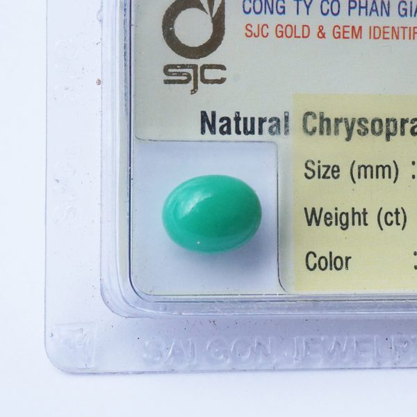 mặt đá chrysoprase ngọc đế quang oval 8x10mm - 49869 - Copy