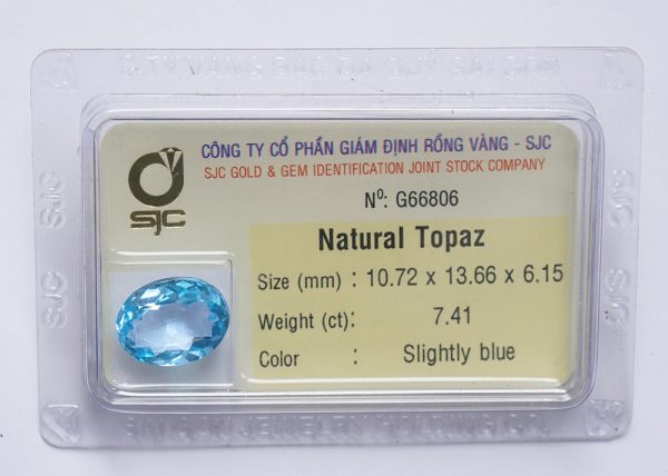 mặt đá topaz xanh oval 11x14mm - 66806