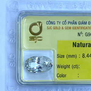 Mặt đá topaz trắng tự nhiên hình oval 8x13mm_90965