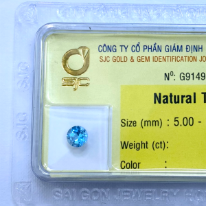 mặt đá topaz xanh tự nhiên Hình Tròn 5x5mm_ 91493