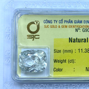 mặt đá topaz trắng tự nhiên mài giac oval 11x14mm
