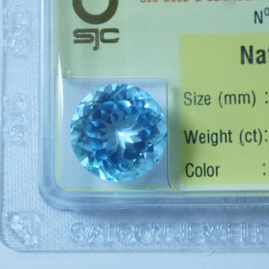Mặt đá topaz xanh hình tròn đẹp tự nhiên