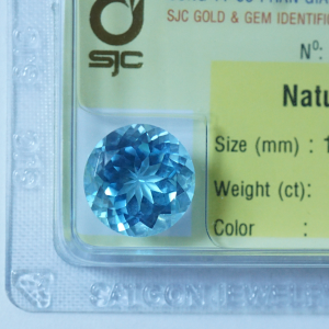 Mặt đá topaz xanh hình tròn đẹp tự nhiên