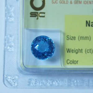 Mặt đá topaz xanh hình tròn đẹp tự nhiên