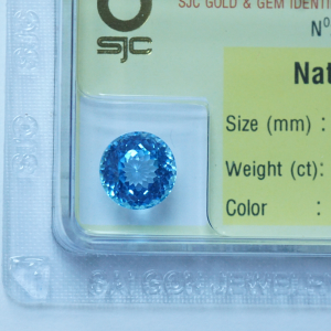 Mặt đá topaz xanh hình tròn đẹp tự nhiên
