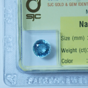 Mặt đá topaz xanh hình tròn đẹp tự nhiên