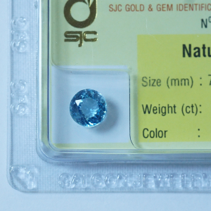 Mặt đá topaz xanh hình tròn đẹp tự nhiên