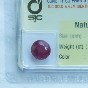 Mặt đá ruby hình tròn 8 li