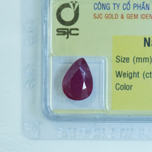 Mặt đá ruby hình giọt nước 8x12 li